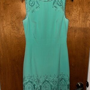 ANTONIO MELANI Teal Lace Midi Dress